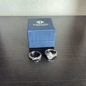 Bradford Exchange Diamonesk Sterling Silver 925 Simulated Diamond ring set